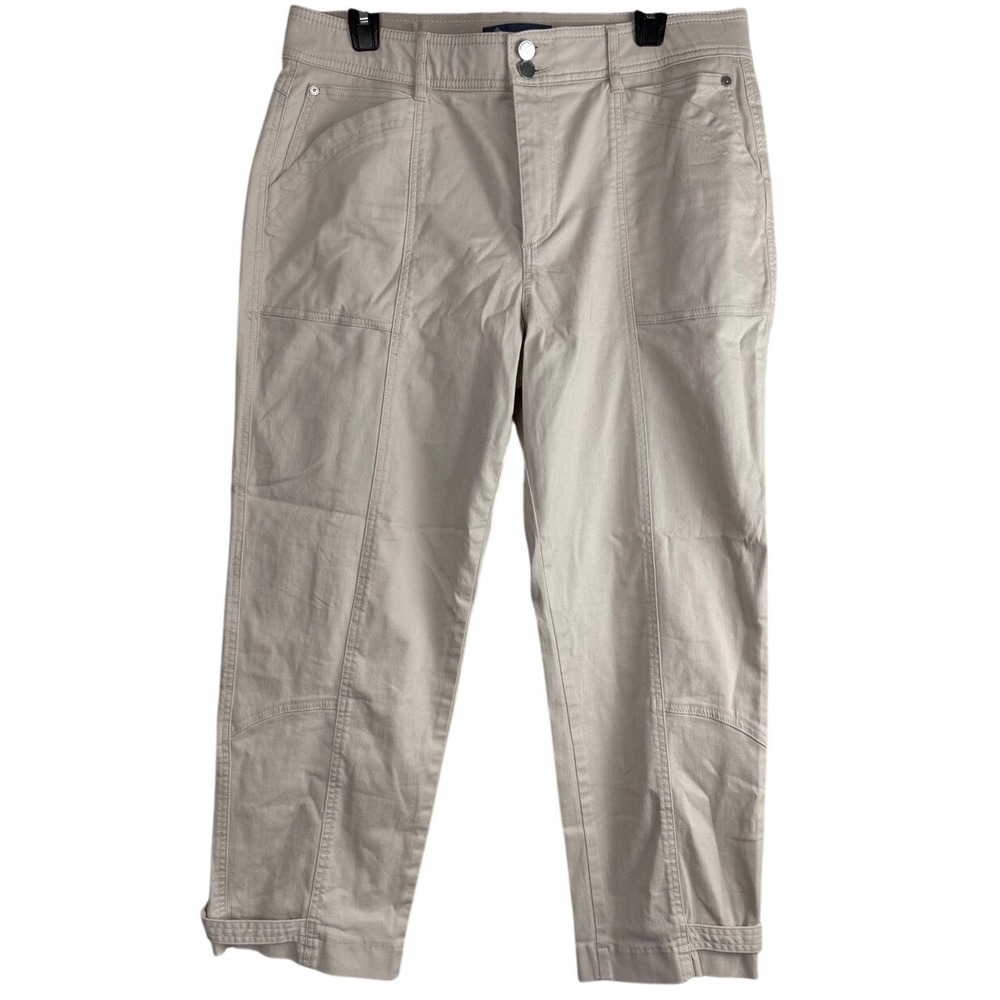 Democracy Ab"solution Beige Utility Crop Pants Sand Khaki Womens 14 Sand Khaki